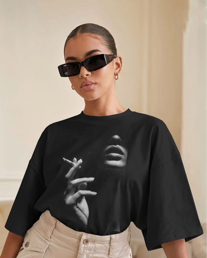 Noir Smoke Aesthetic Oversized T-Shirt